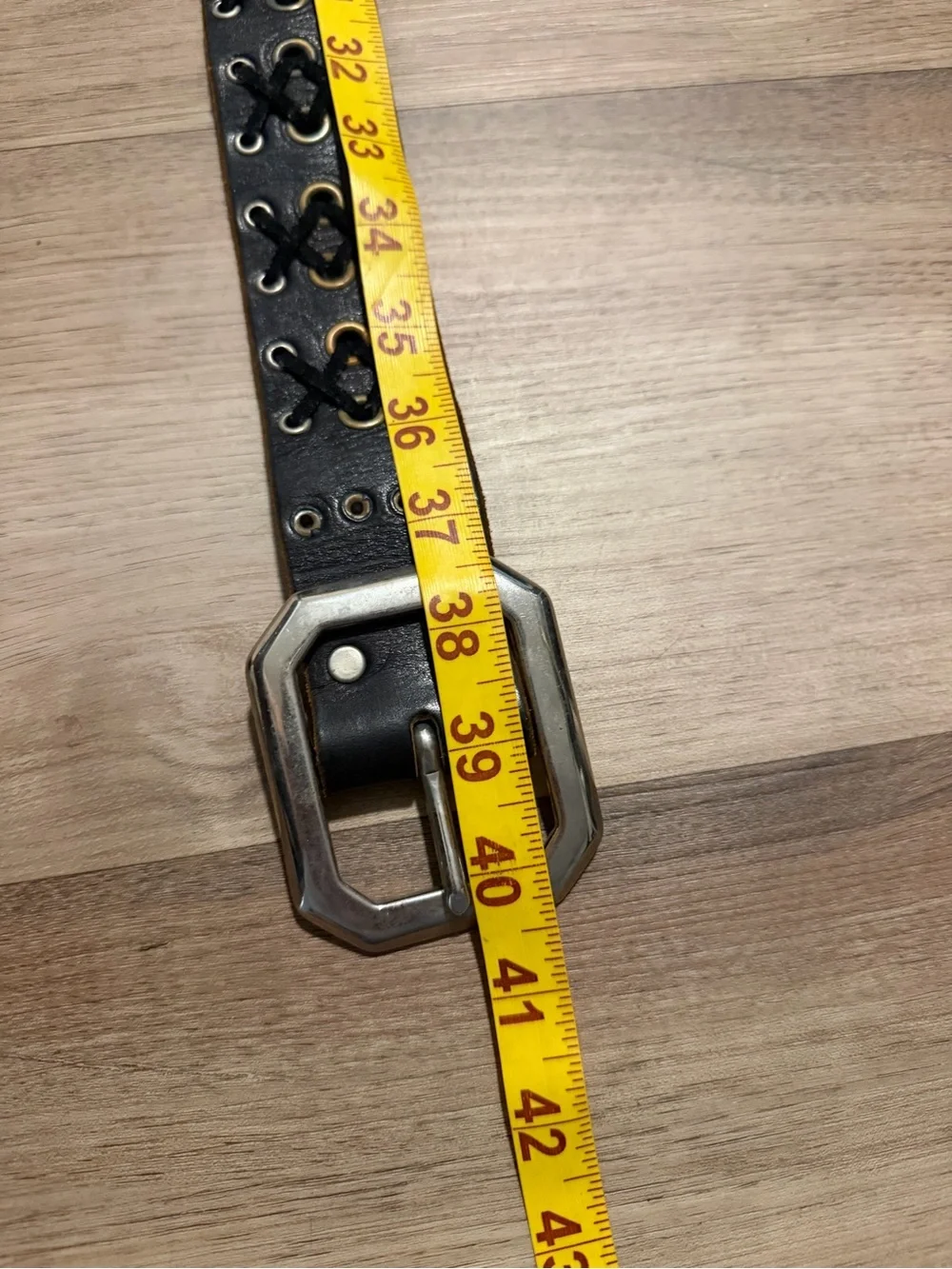 Jeff Gallea Belts Black Leather Braided Belt Sz L Handmade Western Biker 33”-36”